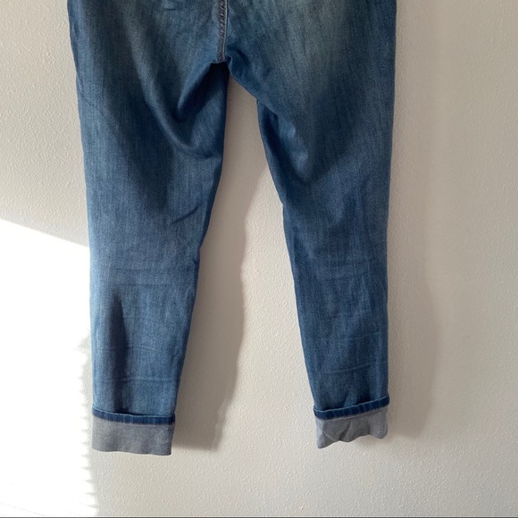 Cropped Skinny Distressed Jeans Size 7 Cotton Blend Multi Button - Picture 12 of 15